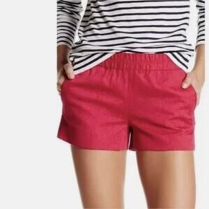 J. Crew Red Pull On Cotton Shorts Size Large‎